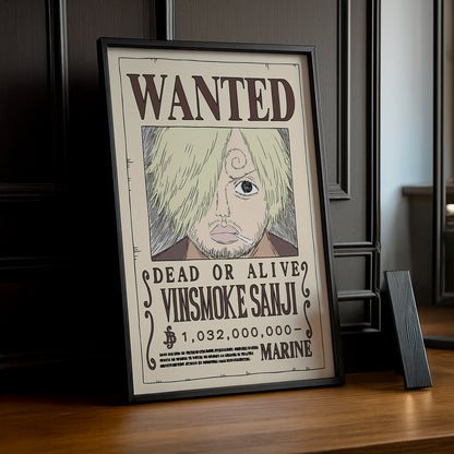Cadre photo One Piece - Wanted Vinsmoke Sanji