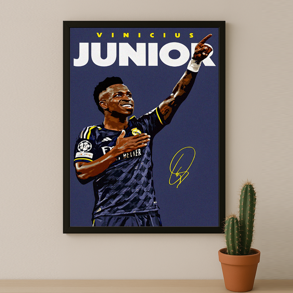 Cadre Photo Vinicius Jr Real Madrid – Affiche HD Encadrée Papier Premium