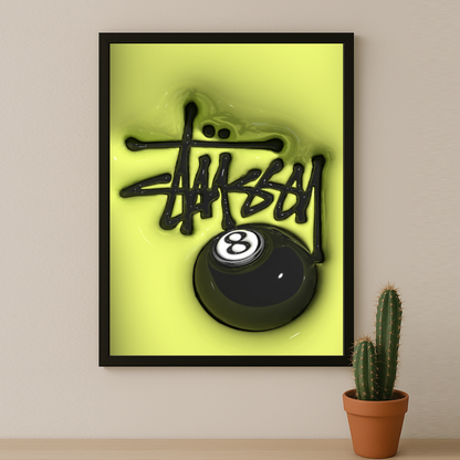 Cadre photo Stüssy - 3D Jaune Fluo