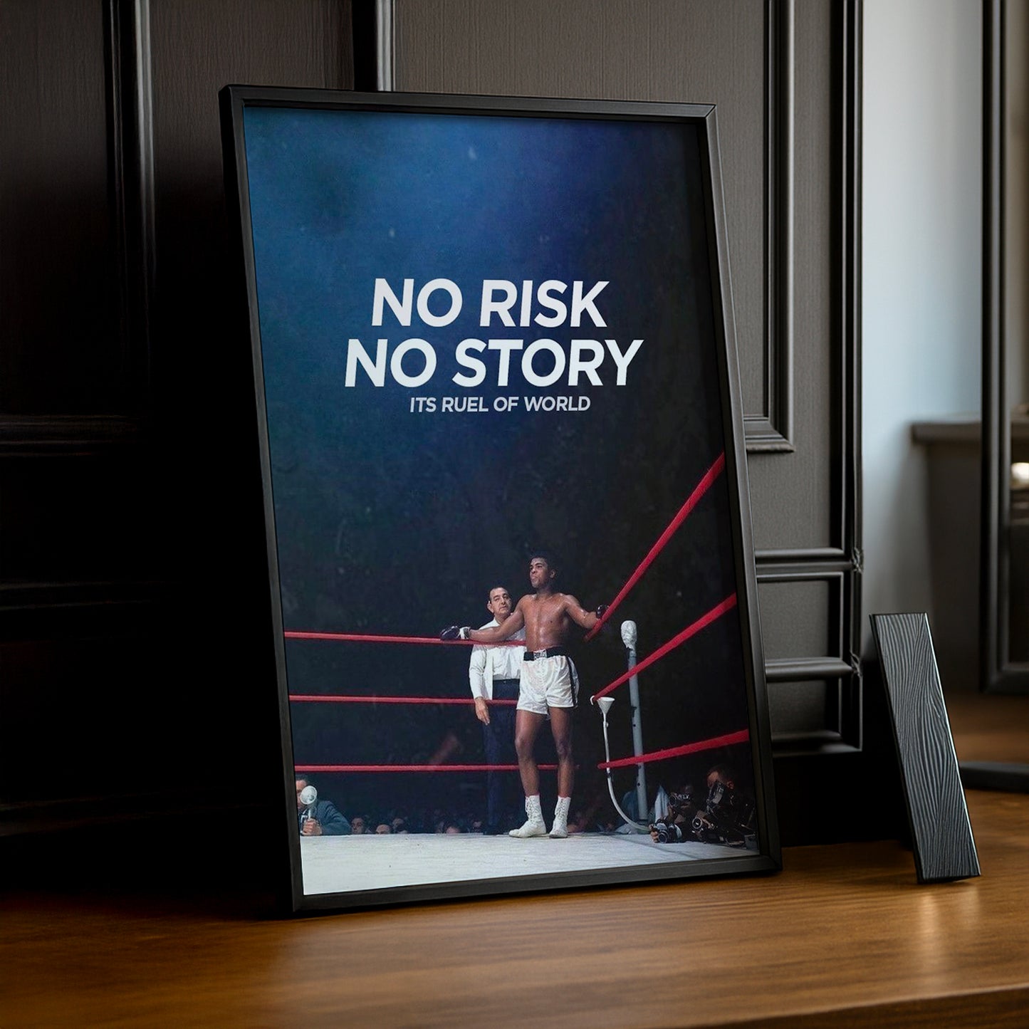Cadre Photo Boxe - Muhammad Ali "No Risk No Story"