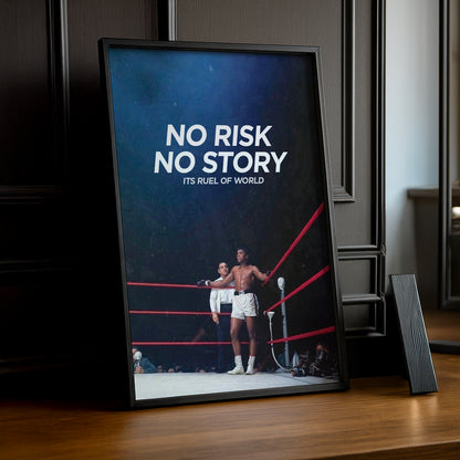 Cadre Photo Boxe - Muhammad Ali "No Risk No Story"