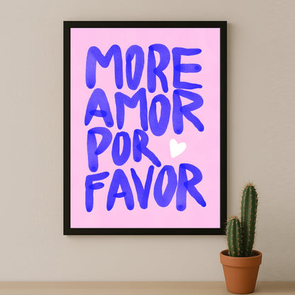 Cadre photo Citation - More Amor Por Favor Purple