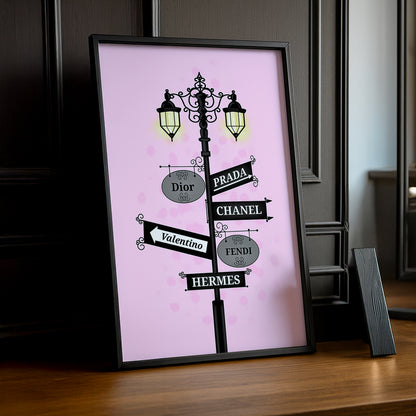 Cadre photo Mode - Panneau Multi-Brands Pink