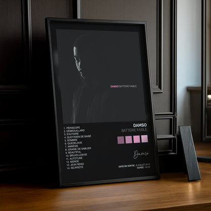 Poster Damso - Album Batterie faible