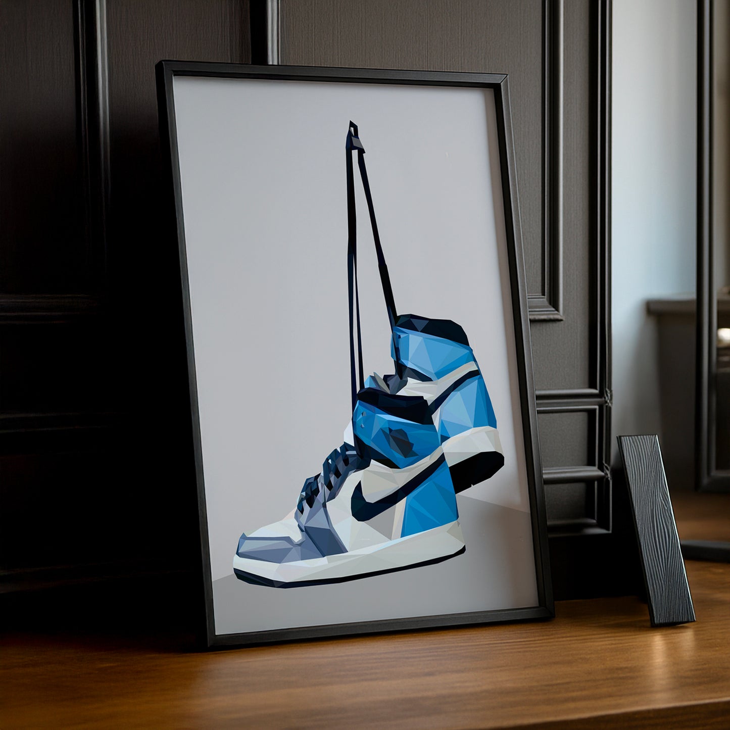 Air Jordan 1 High University Blauer Illustrations-Fotorahmen 