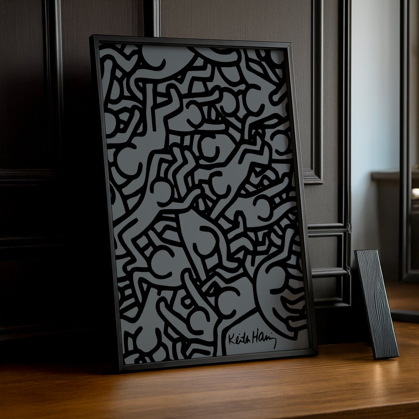 Cadre Photo Keith Haring - Grey Aesthetic