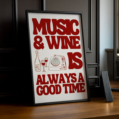 Cadre photo Citation - Music & Wine