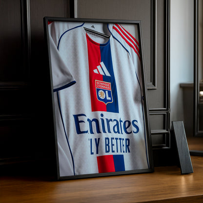 Poster Maillot Football - Olympique Lyonnais Retro