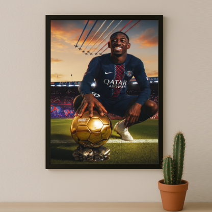 Poster Ousmane Dembélé Ballon d'Or 2025 Stade des Princes