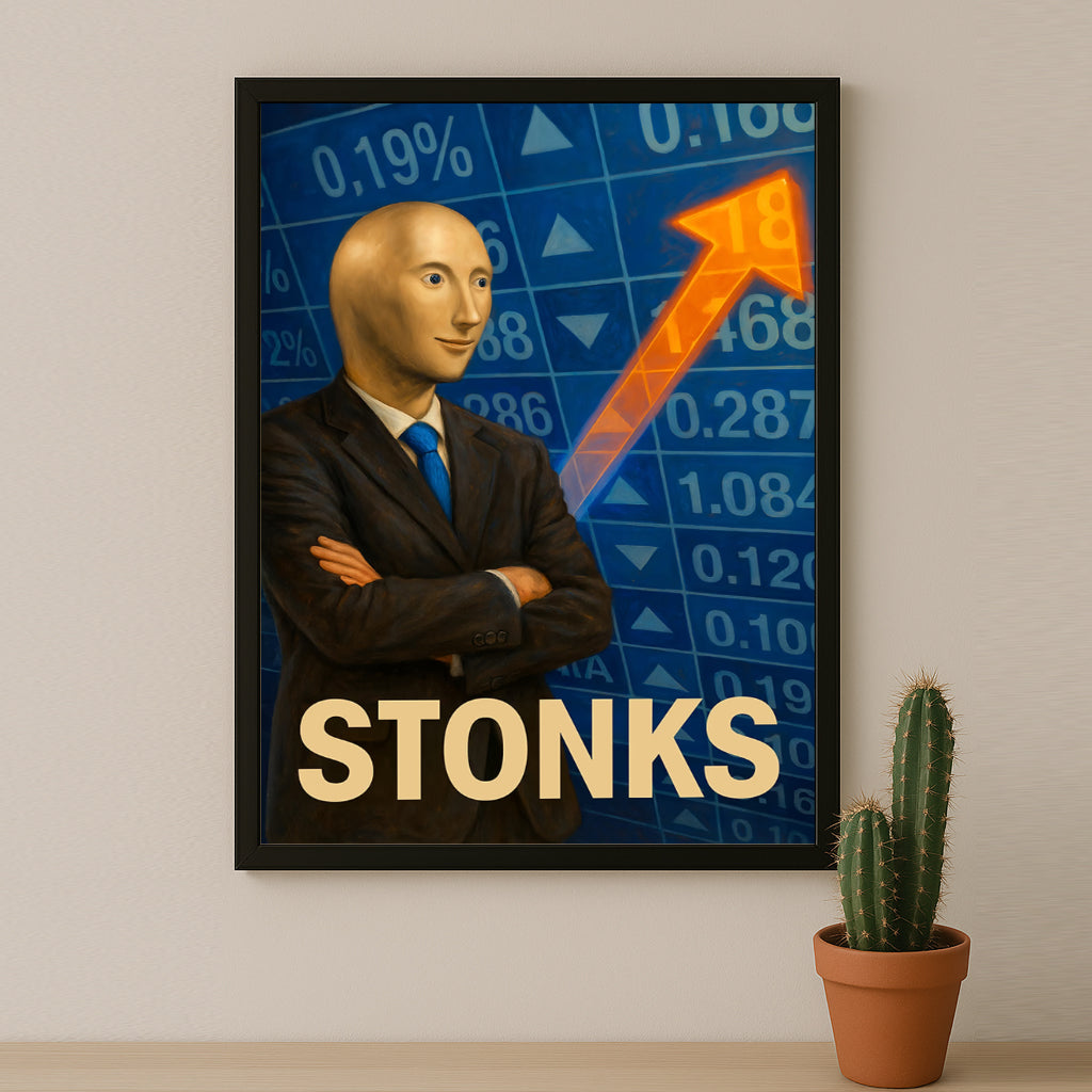 Cadre photo Motivation - Stonks meme