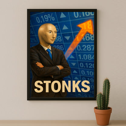 Cadre photo Motivation - Stonks meme