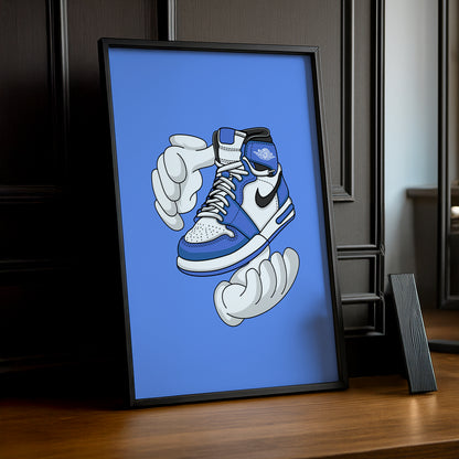 Cadre photo Air Jordan 1 bleu Illustration