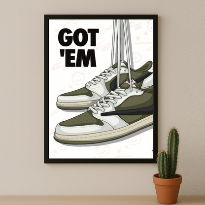 Poster Nike Travis Scott Olive Got'Em