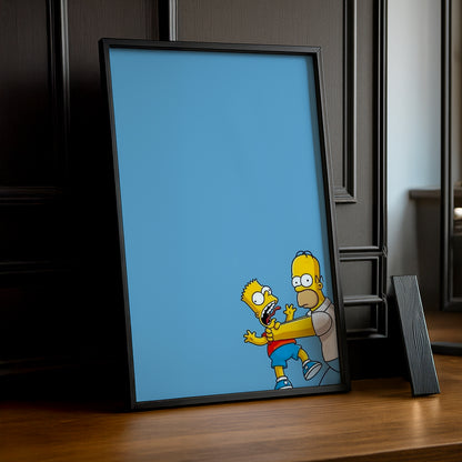 Cadre Photo Les Simpsons - Bart Simpson et Homer Simpson Etrangler
