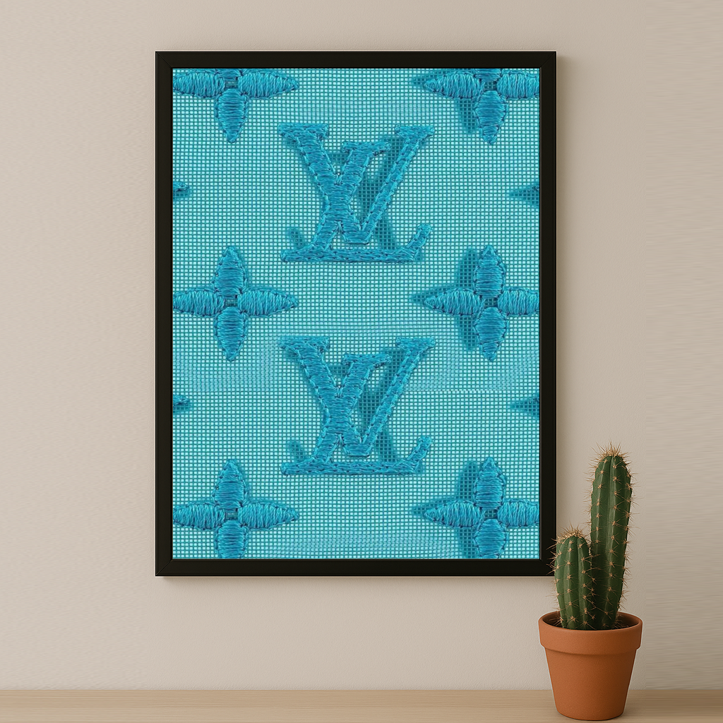 Cadre photo Louis Vuitton couture bleu ciel