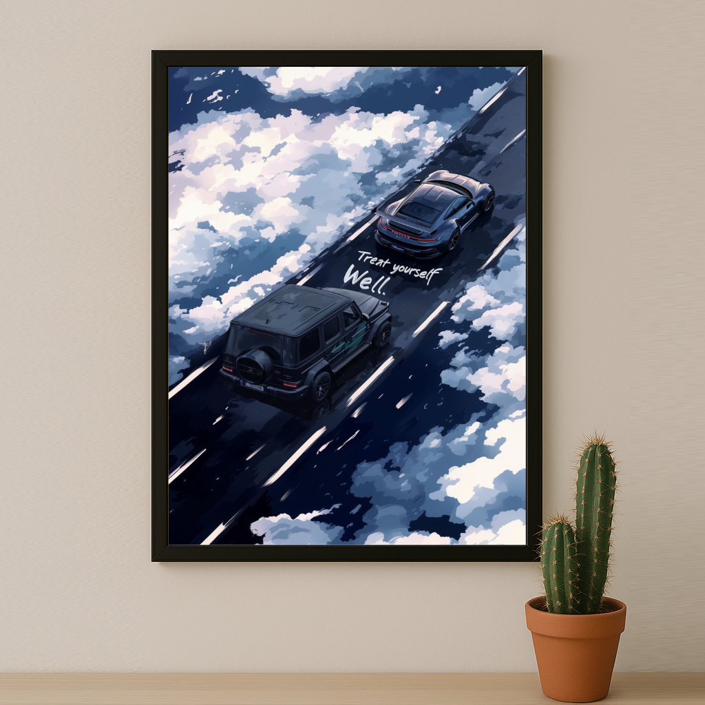 Mercedes x Porsche - Poster
