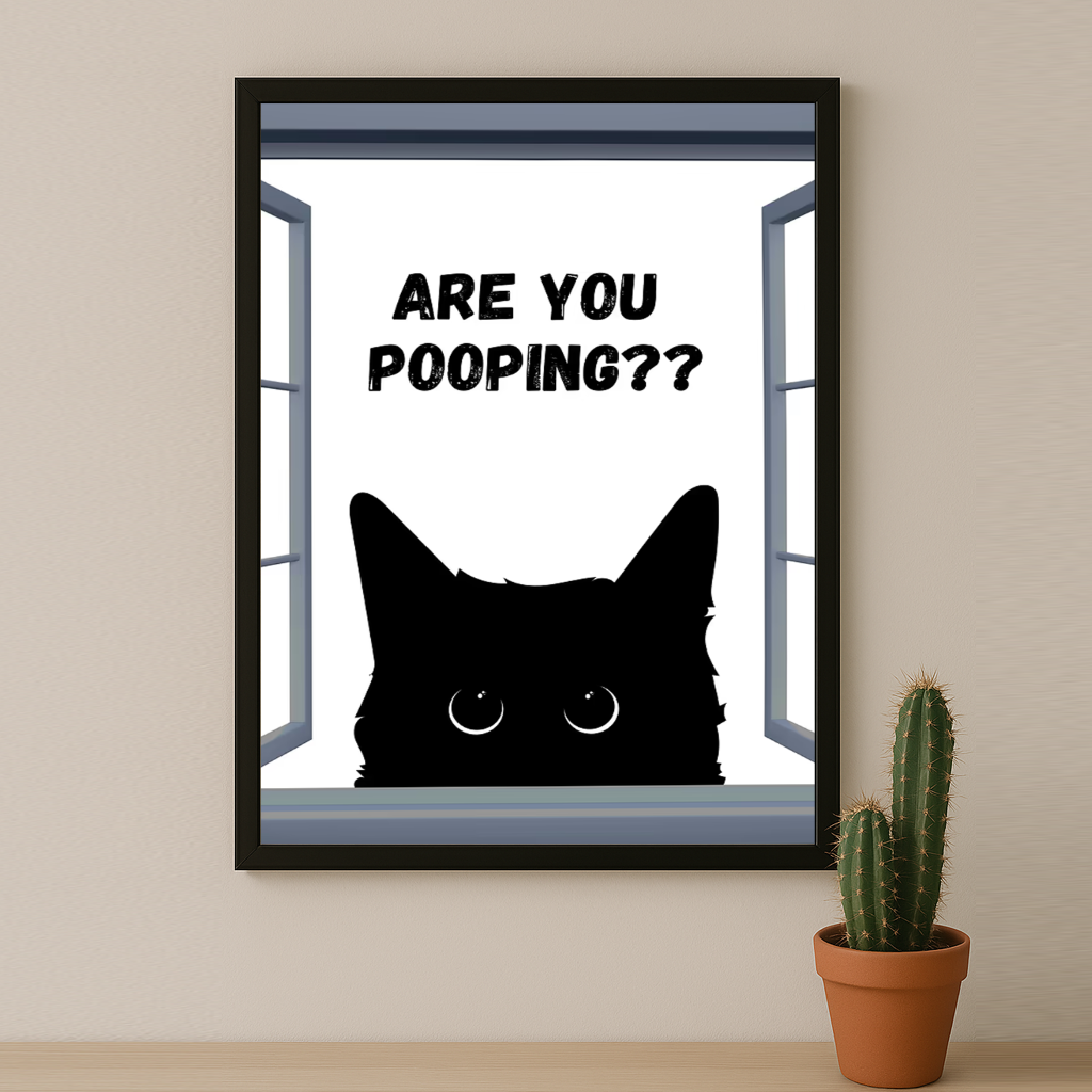 Cadre photo Chat Are You Pooping ?