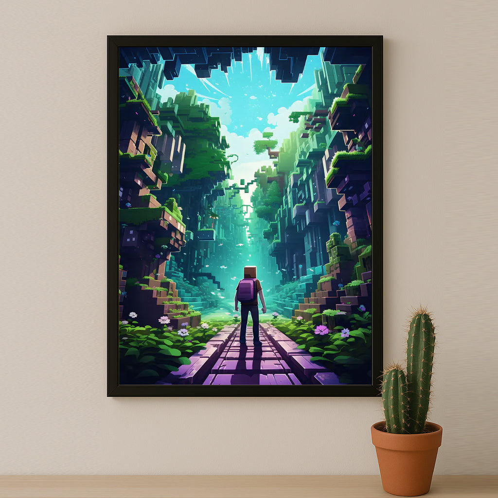 Cadre photo Minecraft - Cavernes et falaises