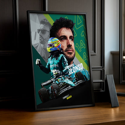 Cadre photo Fernando Alonso Formule 1
