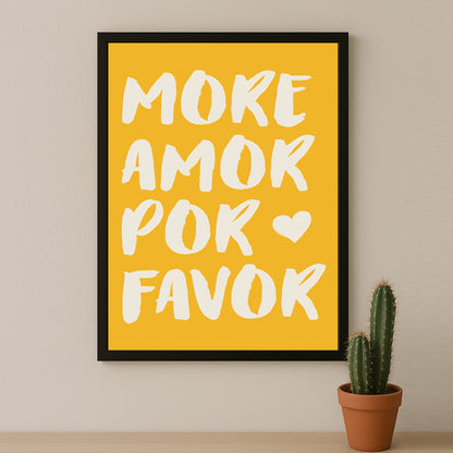 Cadre photo Citation - More Amor Por Favor Yellow