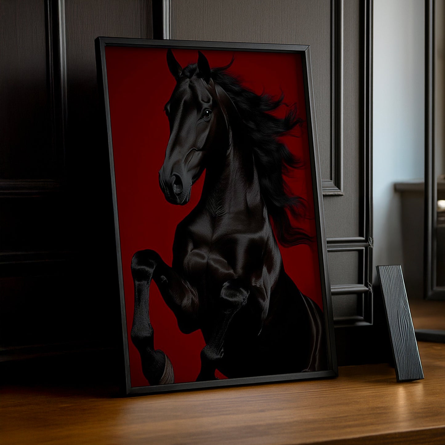 Cadre photo Équitation - Cheval Noir Pure Sang Arabe