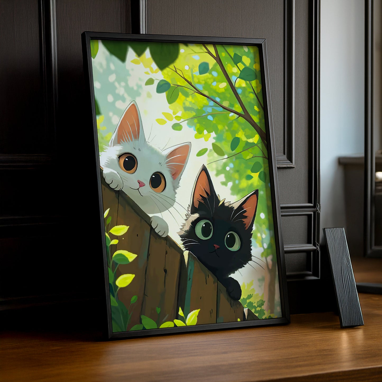 Cadre Photo Chat - Jardin