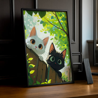 Cadre Photo Chat - Jardin