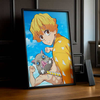 Cadre Photo Demon Slayer - Inosuke and Zenitsu