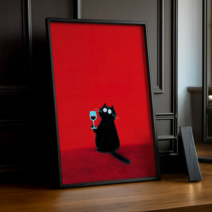 Cadre Photo Chat - Red Wine