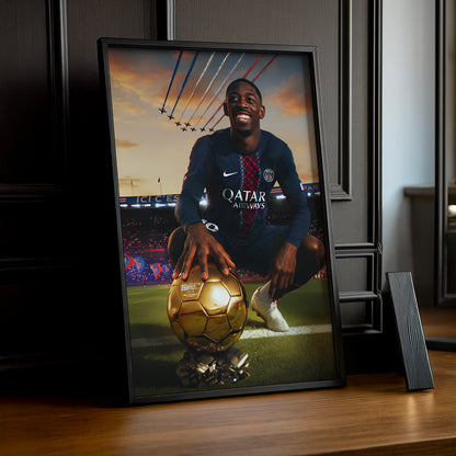 Poster Ousmane Dembélé Ballon d'Or 2025 Stade des Princes