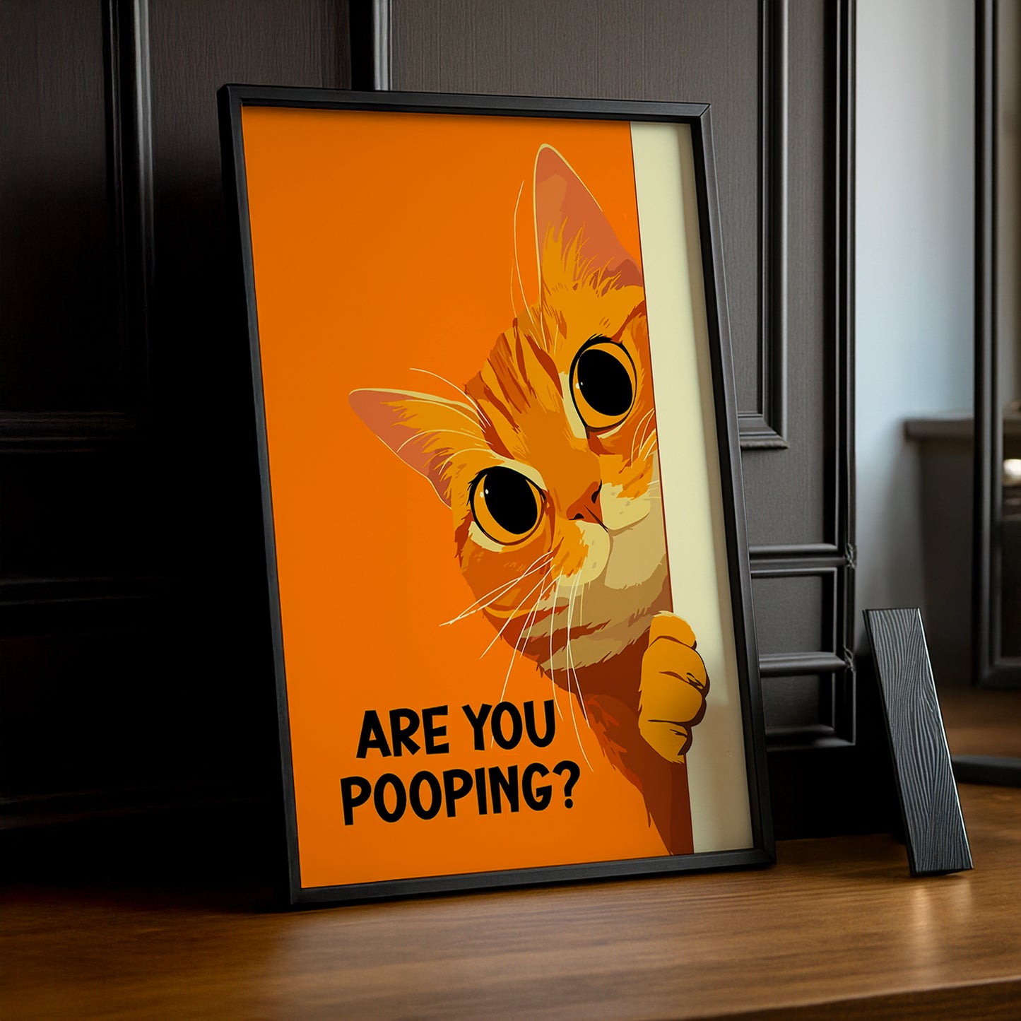 Cadre photo Chat orange Are You Pooping