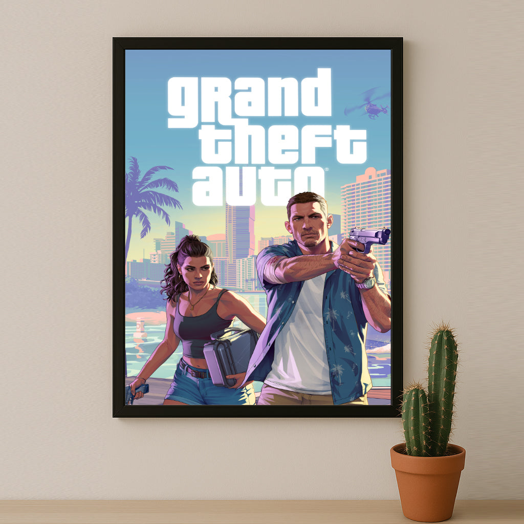 Poster Grand Theft Auto VI - Jason et Lucia