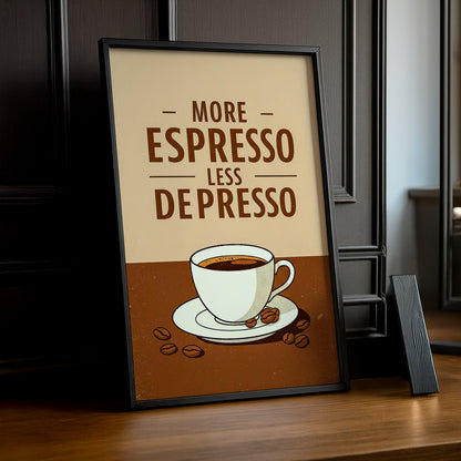 Cadre photo Café - Less Depresso