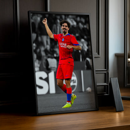 Cadre Photo Paris Saint-Germain - Vitinha Noir et Blanc