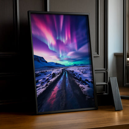 Poster Photo Naturel - Aurore Boréale Violet