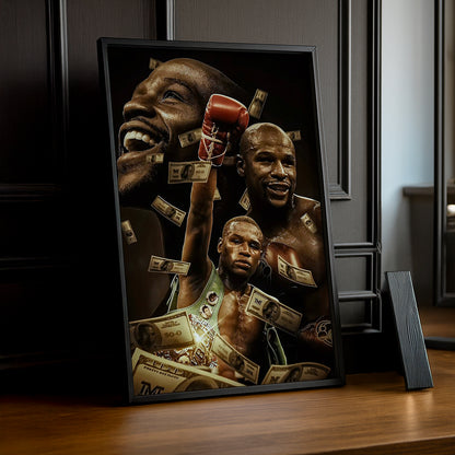 Cadre Photo Boxe - Floyd Mayweather Dollars