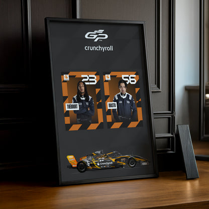 Cadre Photo GP Explorer Mastu x Théodort x Crunchyroll – L’Alliance Parfaite entre Vitesse, Passion et Culture Anime
