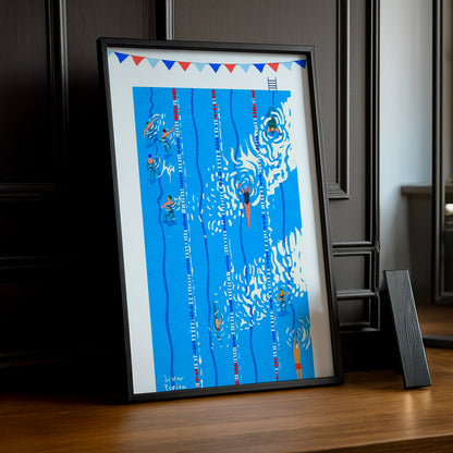 Cadre Photo Natation - Dessin Piscine