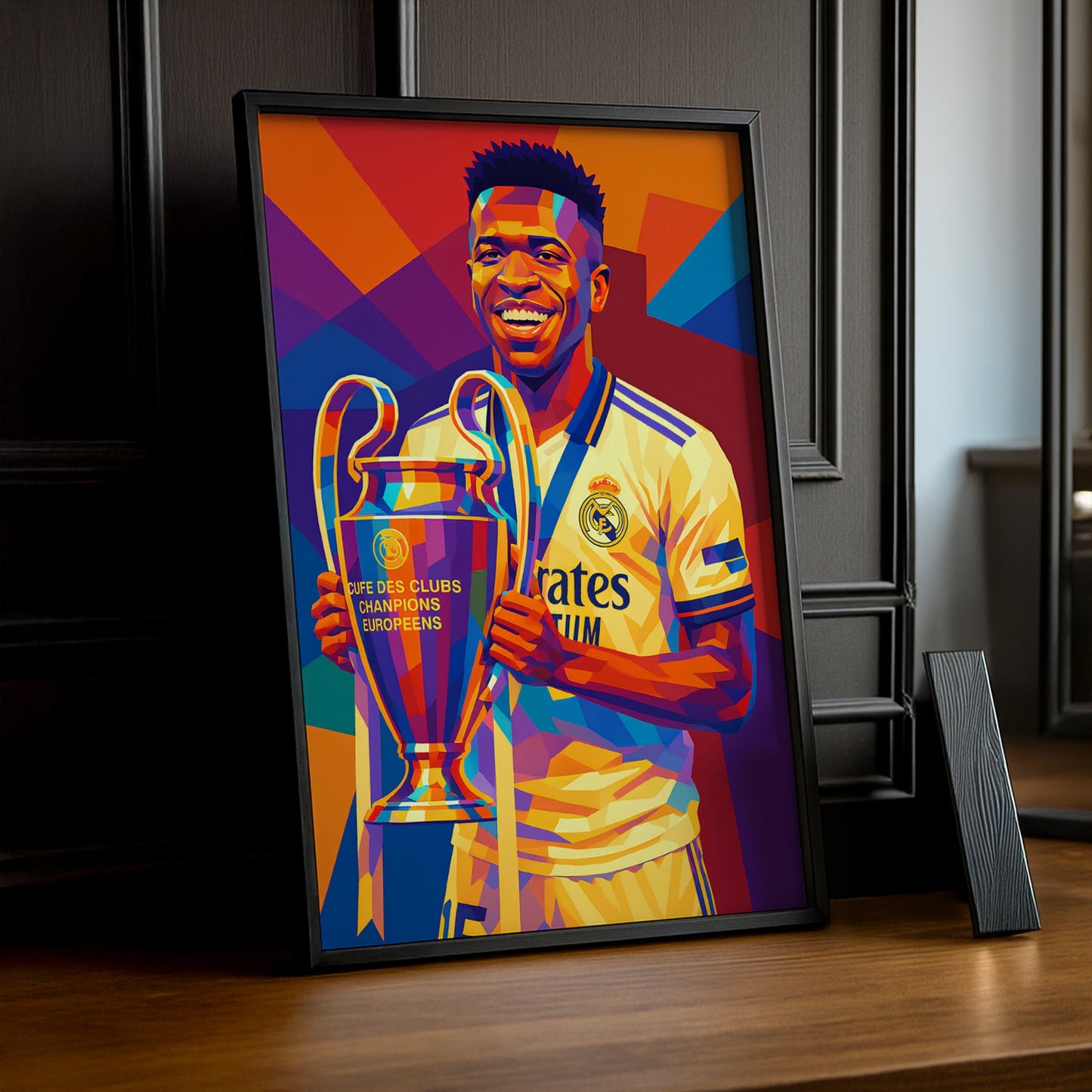 Cadre Photo Vinicius Jr Real Madrid Ligue des Champions – Affiche HD Encadrée Papier Premium