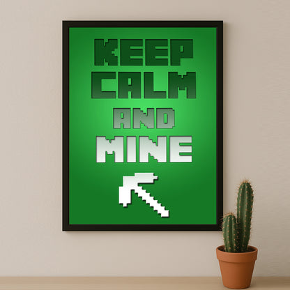 Cadre photo Minecraft - Keep Calm And Mine
