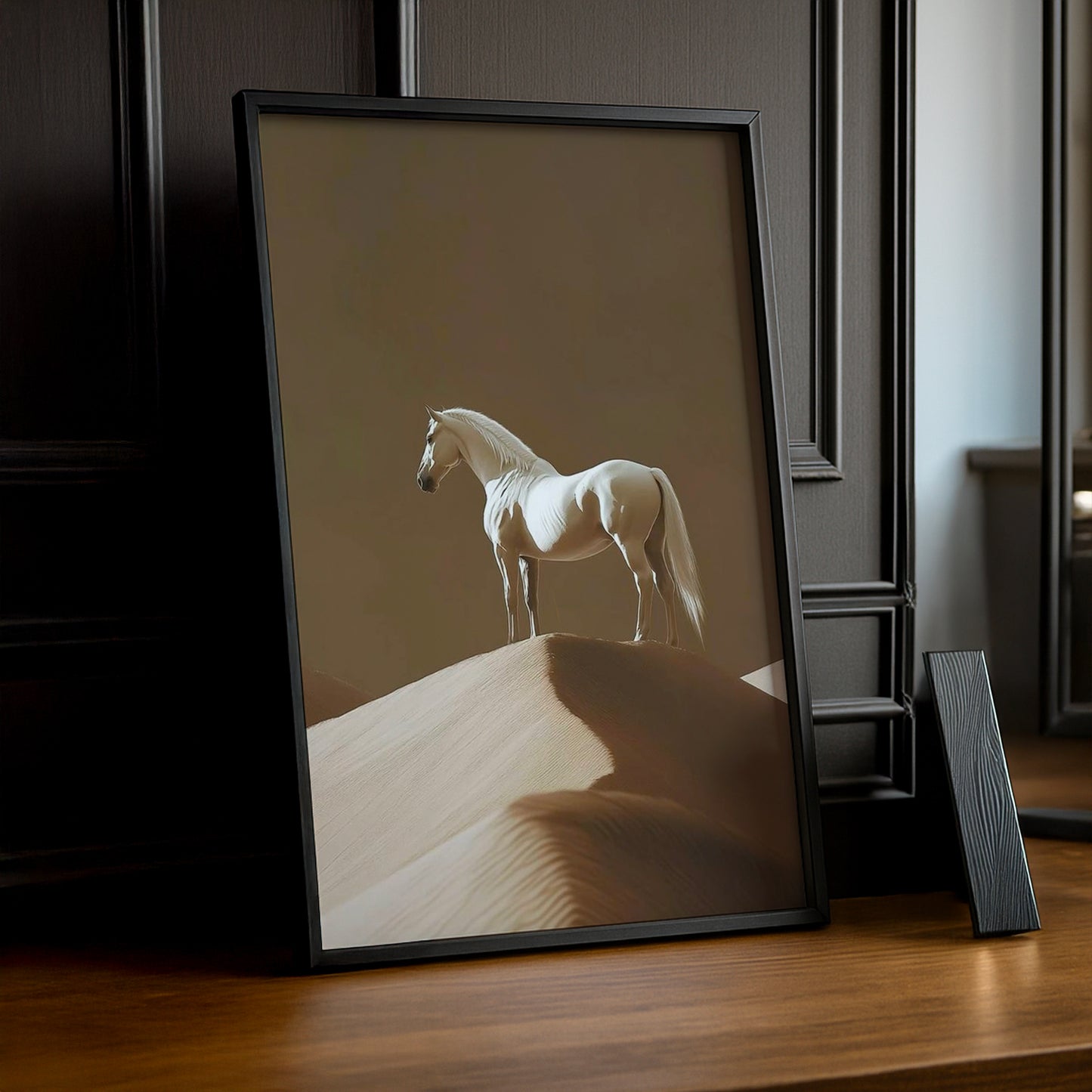 Cadre photo Équitation - Cheval Blanc Désert