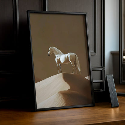 Cadre photo Équitation - Cheval Blanc Désert