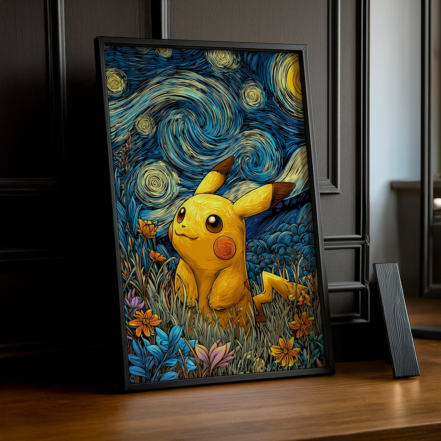 Poster Photo Pokémon - Pikachu Flowers