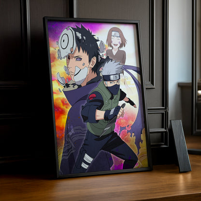 Cadre Photo Naruto - Obito, Kakashi & Rin
