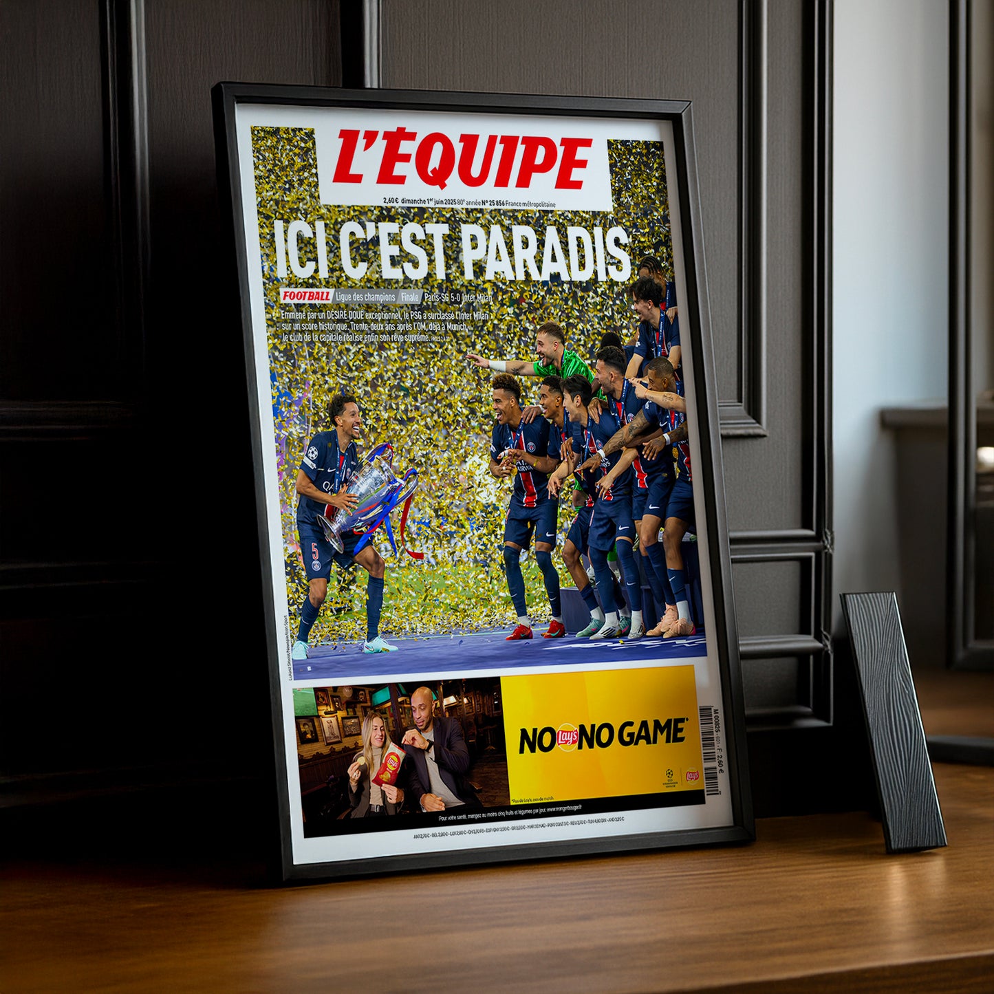 Cadre photo L'Equipe Ici c'est Paradis Paris Saint-Germain
