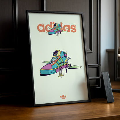 Cadre photo Adidas - Illustration Sneakers