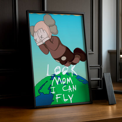 Cadre photo Kaws Look Mom I Can Fly