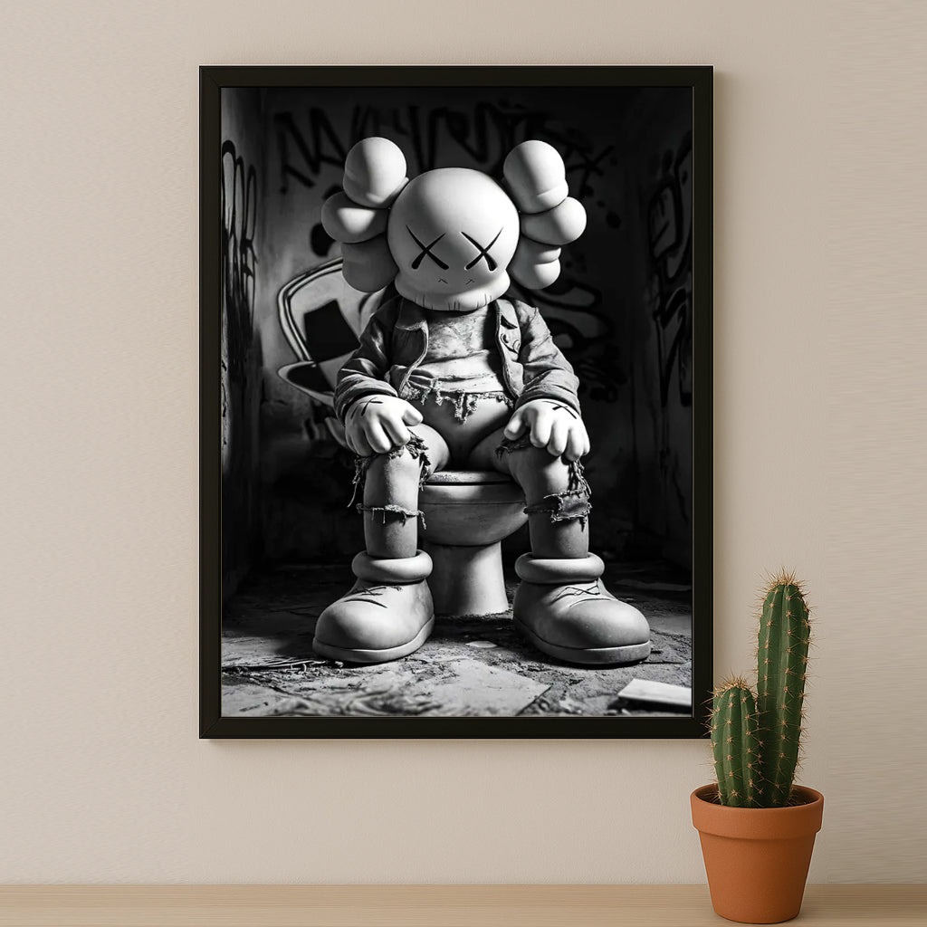 Cadre photo Kaws - Toilette