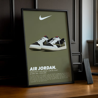 Cadre photo Travis Scott x Air Jordan 1 Low OG Olive
