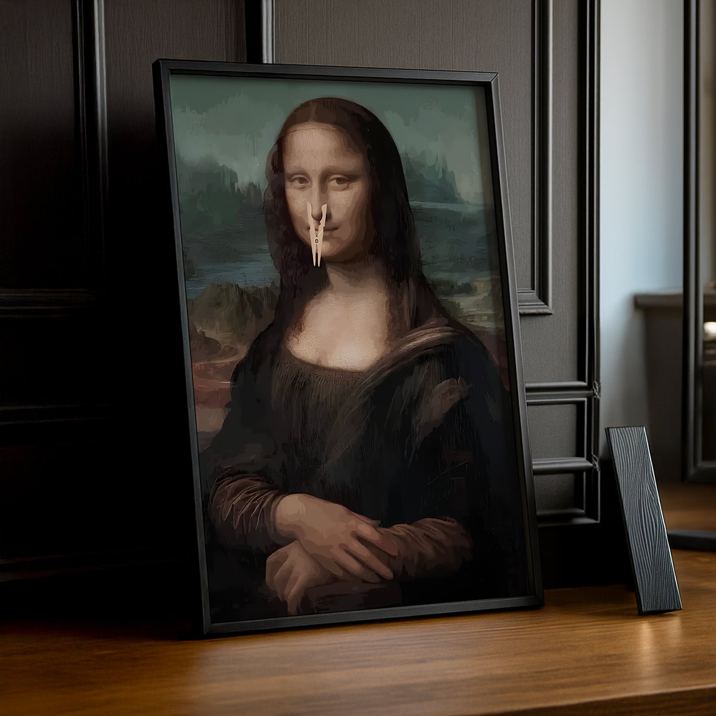 Cadre photo Mona Lisa La Joconde pince à linge
